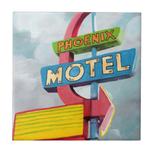 Aquarell-Phoenix-Motel Fliese