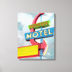 Aquarell-Phoenix-Motel Leinwanddruck
