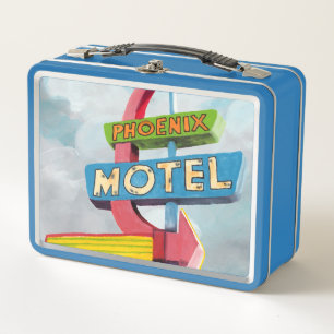 Aquarell-Phoenix-Motel Metall Lunch Box