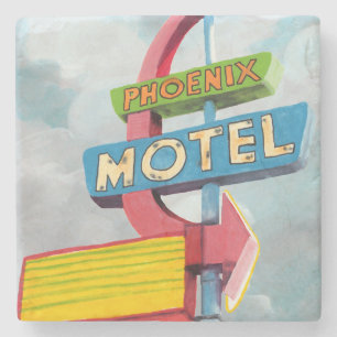 Aquarell-Phoenix-Motel Steinuntersetzer