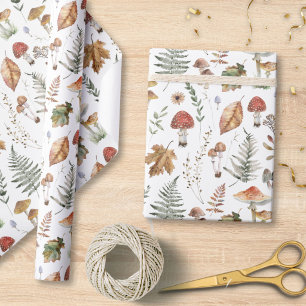 Aquarell-Pilz-Botanik-Muster-Decoupage Geschenkpapier