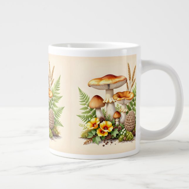Aquarell-Pilze Jumbo-Tasse (Rechts)