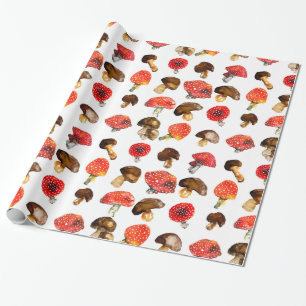 Aquarell-Pilze Süßes Herbstmuster Geschenkpapier