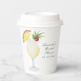 Aquarell Pina Colada Cocktail Brautparty Pappbecher