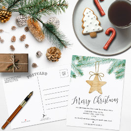 Aquarell Pine Boughs Weihnachtsbaum Neue Zuhause Ankündigungspostkarte