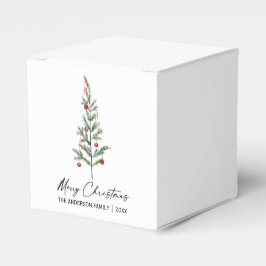 Aquarell Pine Tree Calligrafy Tinte Weihnachten Geschenkschachtel