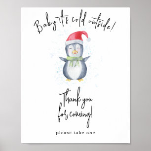 Aquarell Pinguin - Danke fürs Kommen Poster