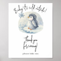 Aquarell Pinguin - Danke fürs Kommen