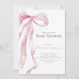Aquarell Pink Baby Dusche Mädchen Einladung