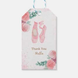 Aquarell Pink Ballerina Shoes, vielen Dank Geschenkanhänger
