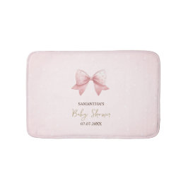 Aquarell Pink Bow Dots Baby Dusche Badematte