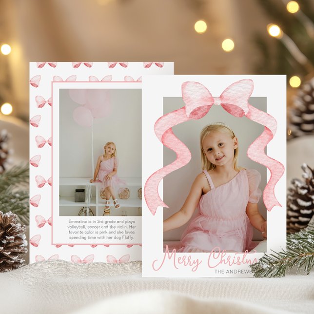 Aquarell Pink Bow Ribbon Sash Weihnachten Foto (Von Creator hochgeladen)