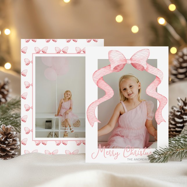 Aquarell Pink Bow Ribbon Sash Weihnachten Foto (Von Creator hochgeladen)