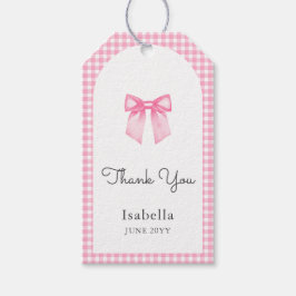 Aquarell Pink Bow Vielen Dank Baby Dusche Geschenkanhänger