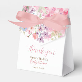 Aquarell Pink Floral Girl Babydusche Danke Geschenkschachtel