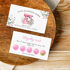 Aquarell Pink Floral Mixer Bäckerei Treuekarte