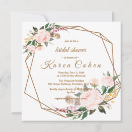 Aquarell Pink Gold Boho Brautparty Einladung