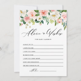 Aquarell Pink Peach Florals Wünsche für Baby Hinweiskarte