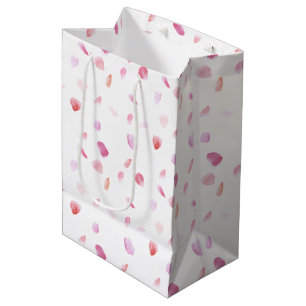 Aquarell Pink Peach Rose Petals Mittlere Geschenktüte