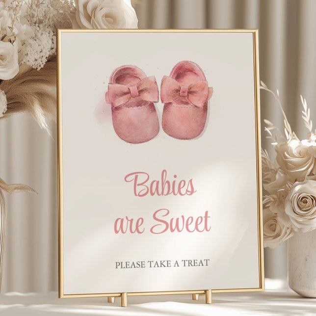 Aquarell Pink Shoes Babydusche Babys sind süß Poster (Von Creator hochgeladen)