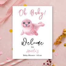 Aquarell Pink Siegel Babydusche