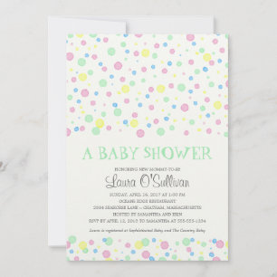 Aquarell Polka Dots Baby Dusche Einladung