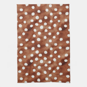 Aquarell-Polka-Dots in Kaffee-Braun und Weiß Geschirrtuch