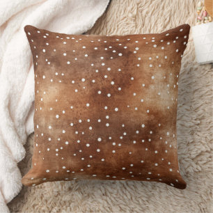 Aquarell-Polka-Punkte in Kaffee-Braun und Weiß (2) Kissen