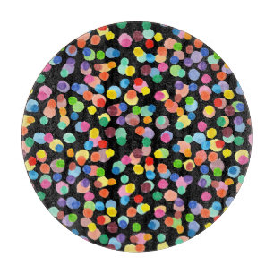 Aquarell-Polka-Punkte, Osterhintergrund. Schneidebrett