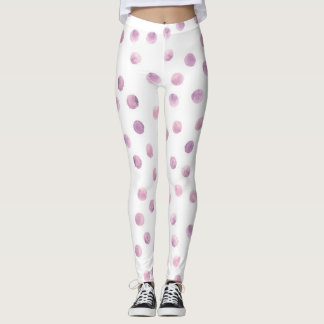 Aquarell-Polka-Punkte, rosa geometrischer Hintergr Leggings