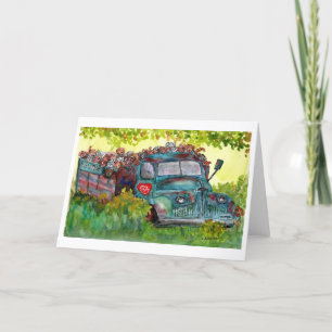 Aquarell POMDR-Hunderettungs-LKW mit adoptierbaren Dankeskarte