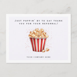 Aquarell-Popcorn-Empfehlungs-Dankeschön-Immobilien Postkarte