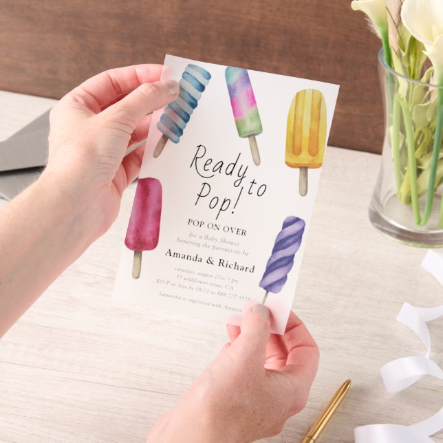 Aquarell Popsicle Baby Dusche (Handgehalten)