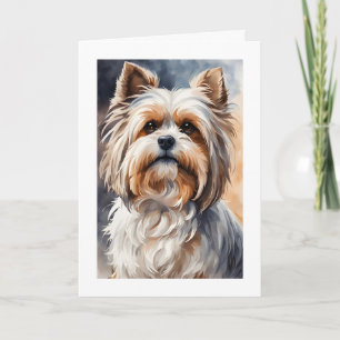 Aquarell-Porträt-Pose Süßer Shih Tzu Blank Karte