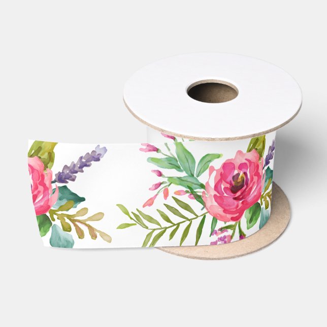 Aquarell posie satinband (Spule)