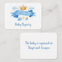 Aquarell Prinzen Baby-Party Baby-Registry