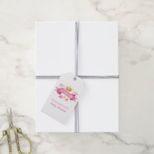 Aquarell Prinzessin Pink Mädchen Baby Shower Danke Geschenkanhänger