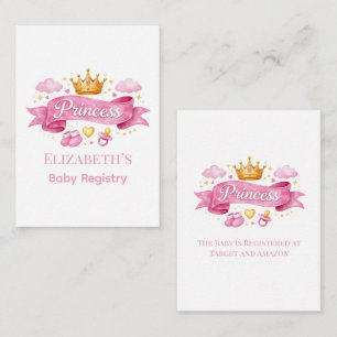 Aquarell Prinzessin Rosa Mädchen Baby-Party Begleitkarte