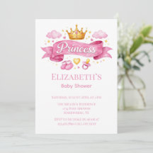 Aquarell Prinzessin Rosa Mädchen Baby-Party