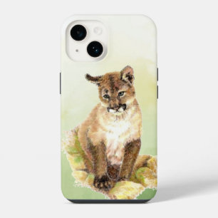 Aquarell Puma Berglöwe Wilde Katze Kätzchen iPhone 14 Hülle