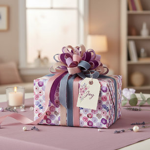 Aquarell-Punkte-Blumenmuster Geschenkpapier