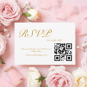 Aquarell-QR-Code ROSE RSVP Karte