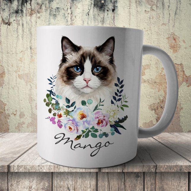 Aquarell-Ragdoll-Katze Kaffeetasse (Von Creator hochgeladen)