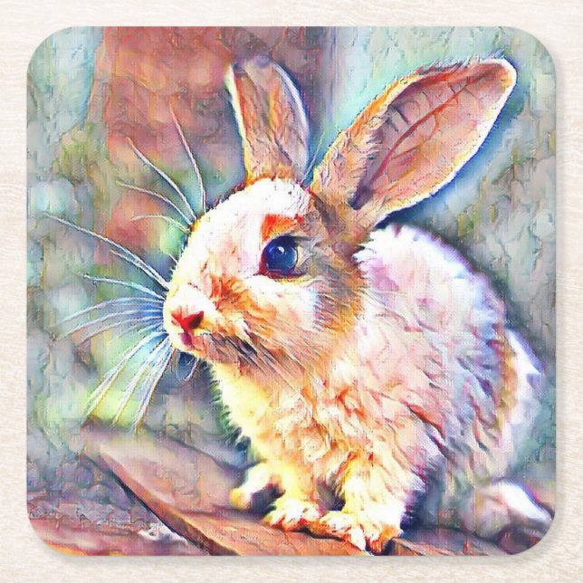 Aquarell Rechteckiger Pappuntersetzer (Vorderseite)