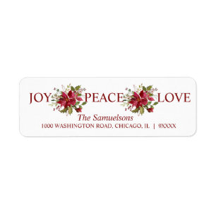 Aquarell Red Poinsettia Weihnachtsfest JOACE LIEBE