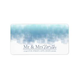 Aquarell Reflections Mr & Mrs Dusty Blue ID774 Adressaufkleber