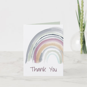 Aquarell-Regenbogen in Grün, Pink, Korallenfarben  Karte
