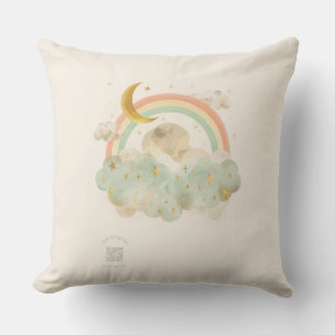 Aquarell-Regenbogen-Kinderkissen Halbmond Kissen