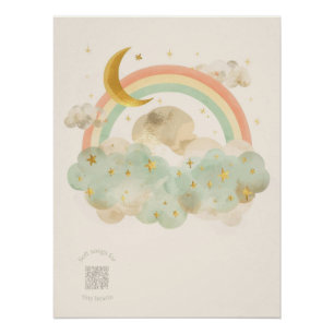 Aquarell-Regenbogen-Kinderzimmer-Wandkunst   Wiege Poster