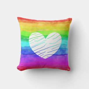 Aquarell-Regenbogen-LGBT-Regenbogen-Kissen Kissen